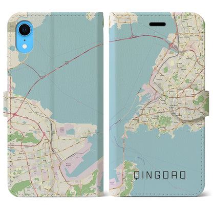 【青島（中華人民共和国）】地図柄iPhoneケース（手帳タイプ）ナチュラル・iPhone XR 用