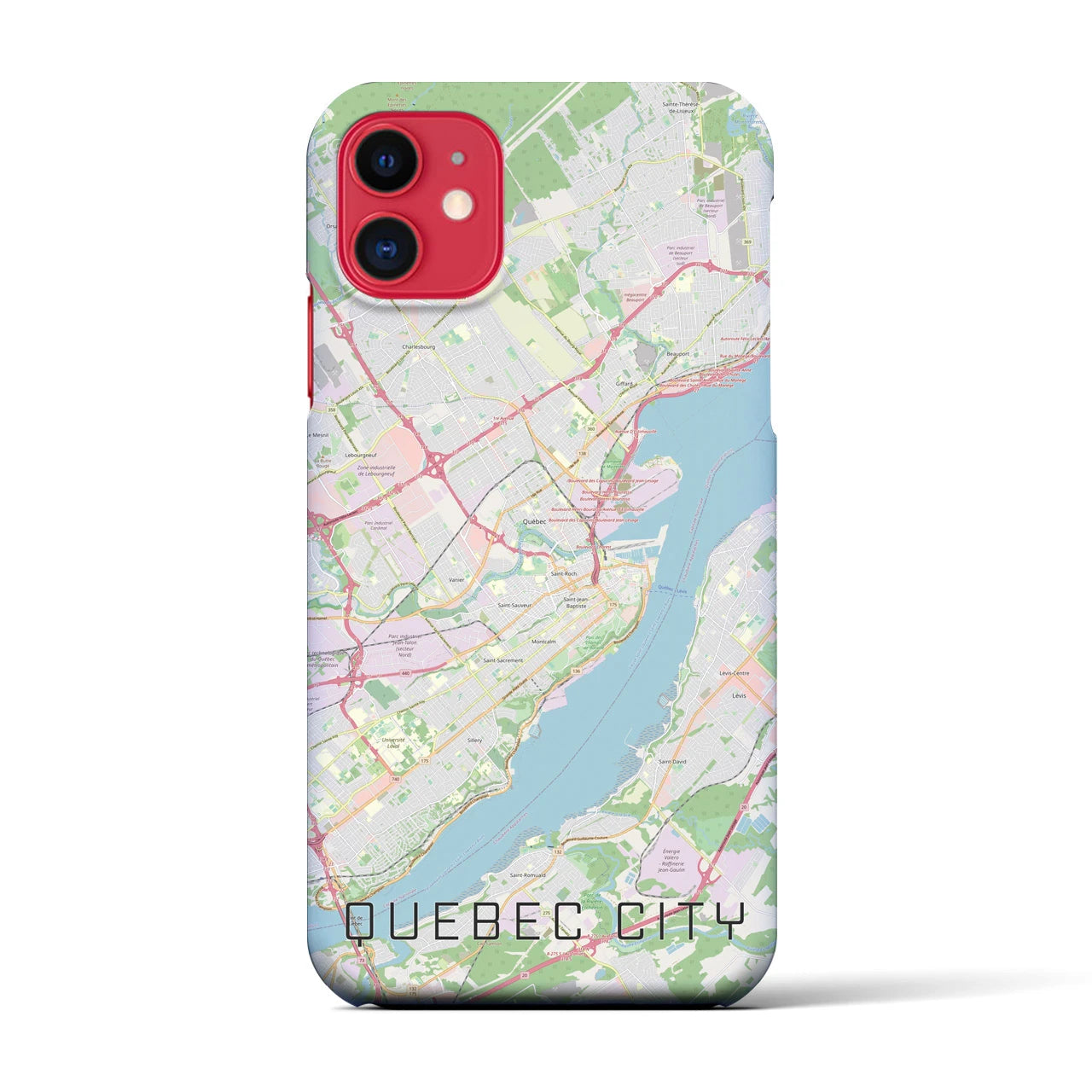 【ケベック・シティー】地図柄iPhoneケース（バックカバータイプ・ナチュラル）iPhone 11 用