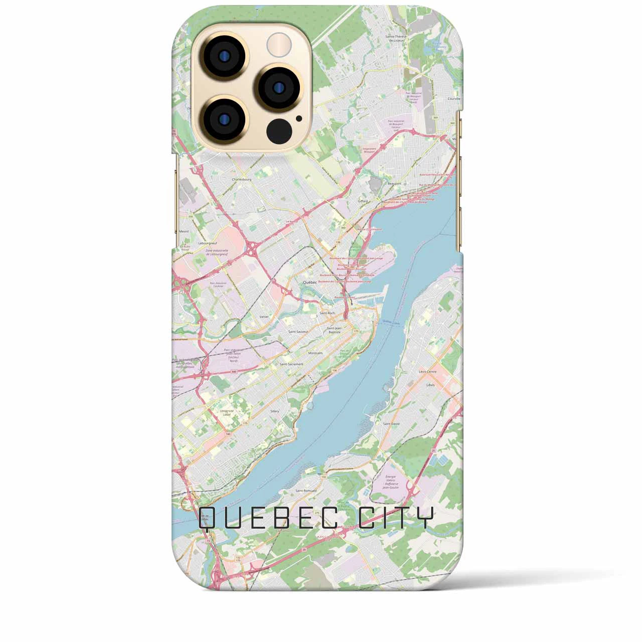 【ケベック・シティー】地図柄iPhoneケース（バックカバータイプ・ナチュラル）iPhone 12 Pro Max 用