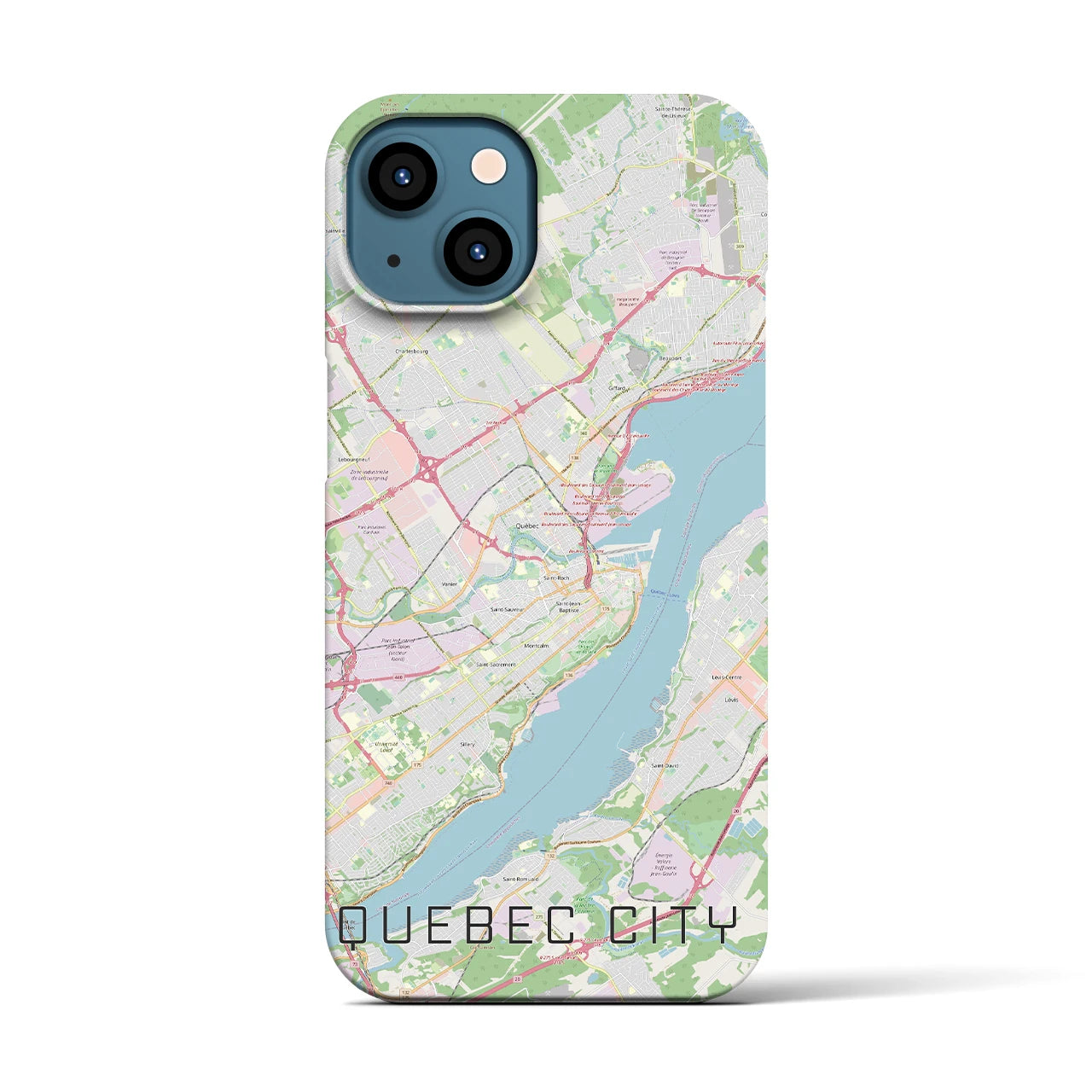 【ケベック・シティー】地図柄iPhoneケース（バックカバータイプ・ナチュラル）iPhone 13 用