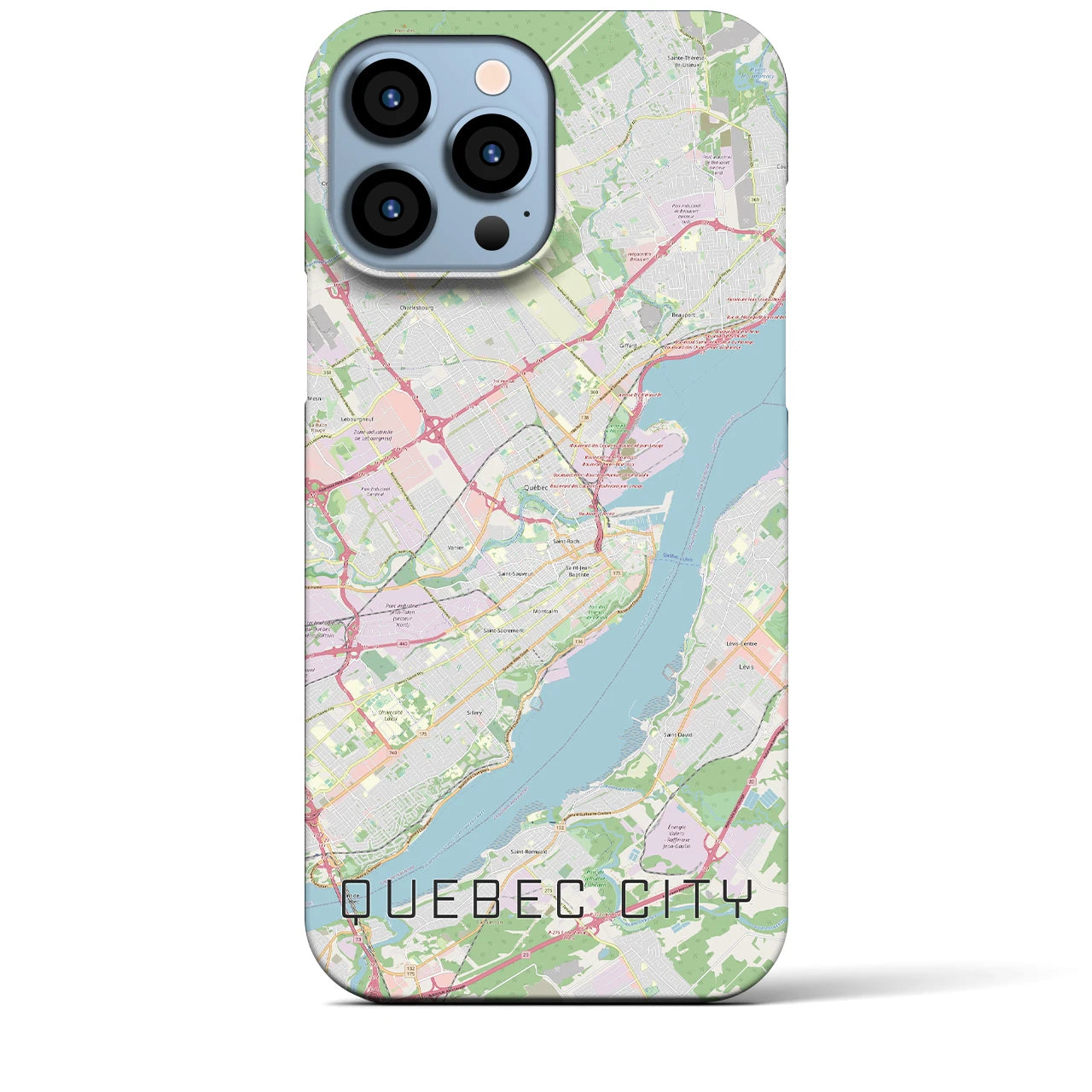 【ケベック・シティー】地図柄iPhoneケース（バックカバータイプ・ナチュラル）iPhone 13 Pro Max 用