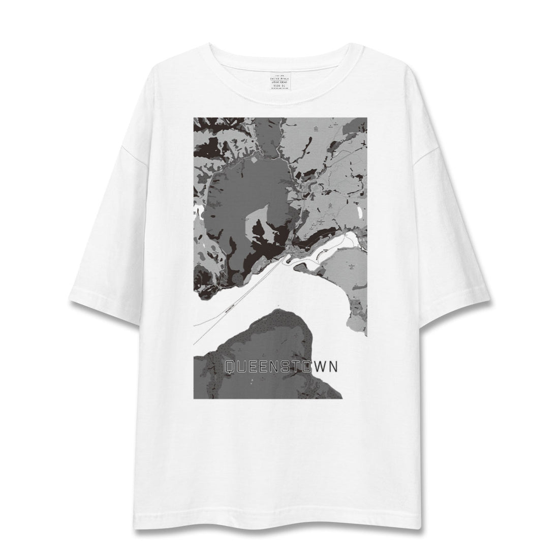 【クイーンズタウン(ニュージーランド)】地図柄ビッグシルエットTシャツ