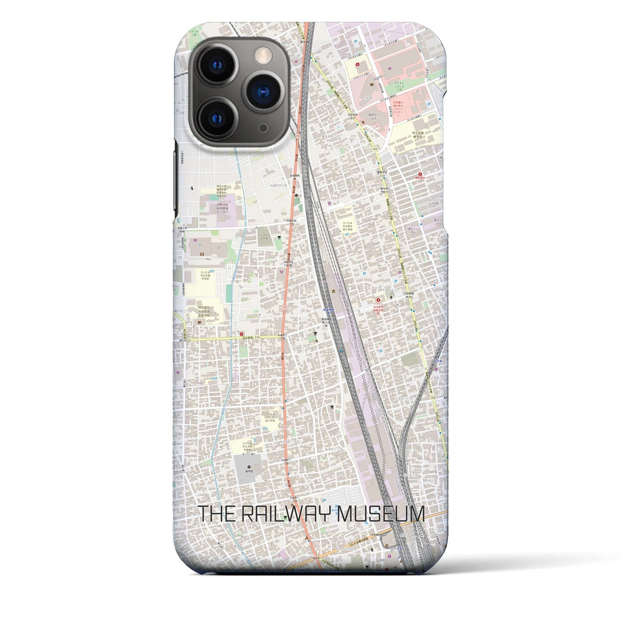 【鉄道博物館】地図柄iPhoneケース（バックカバータイプ・ナチュラル）iPhone 11 Pro Max 用