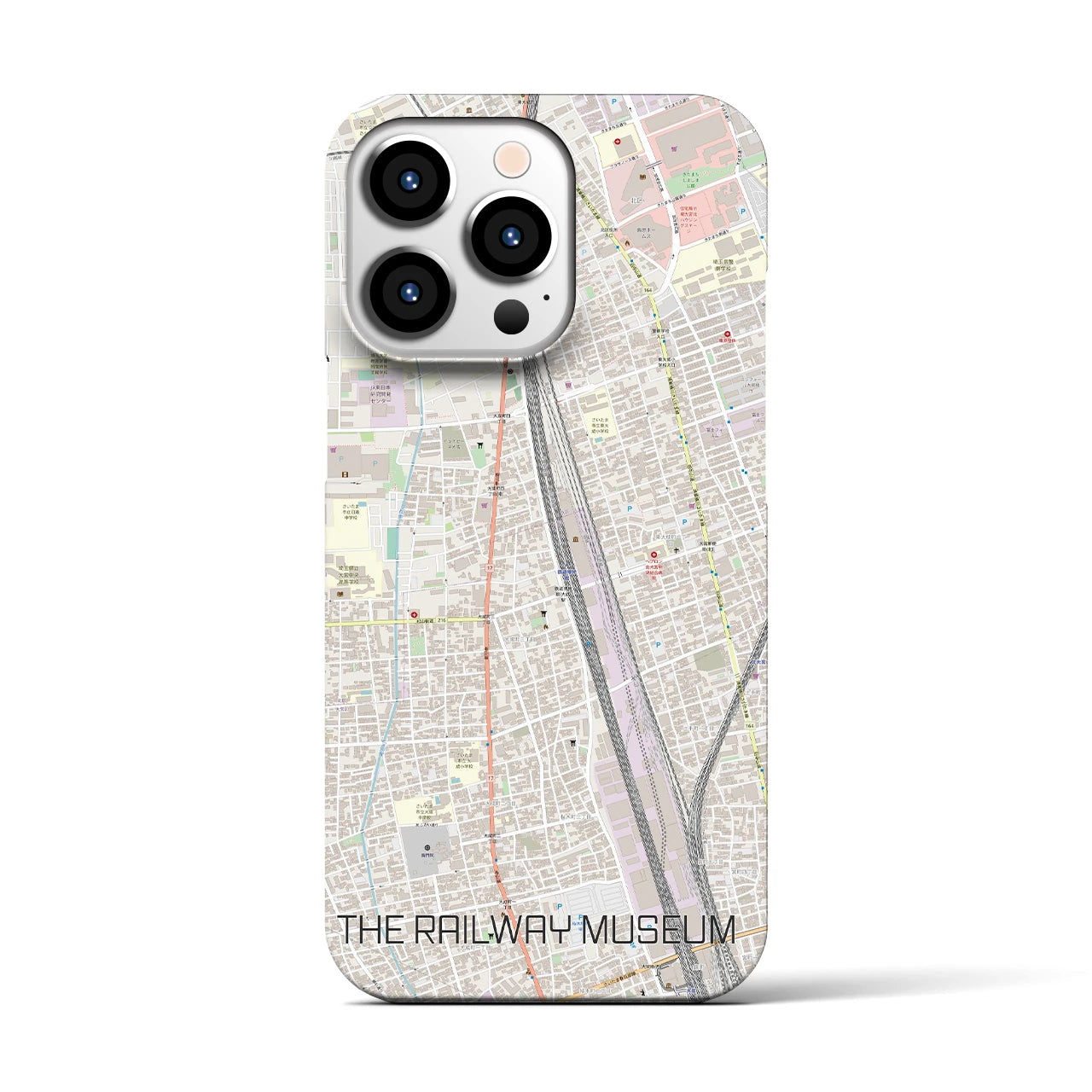 【鉄道博物館】地図柄iPhoneケース（バックカバータイプ・ナチュラル）iPhone 13 Pro 用