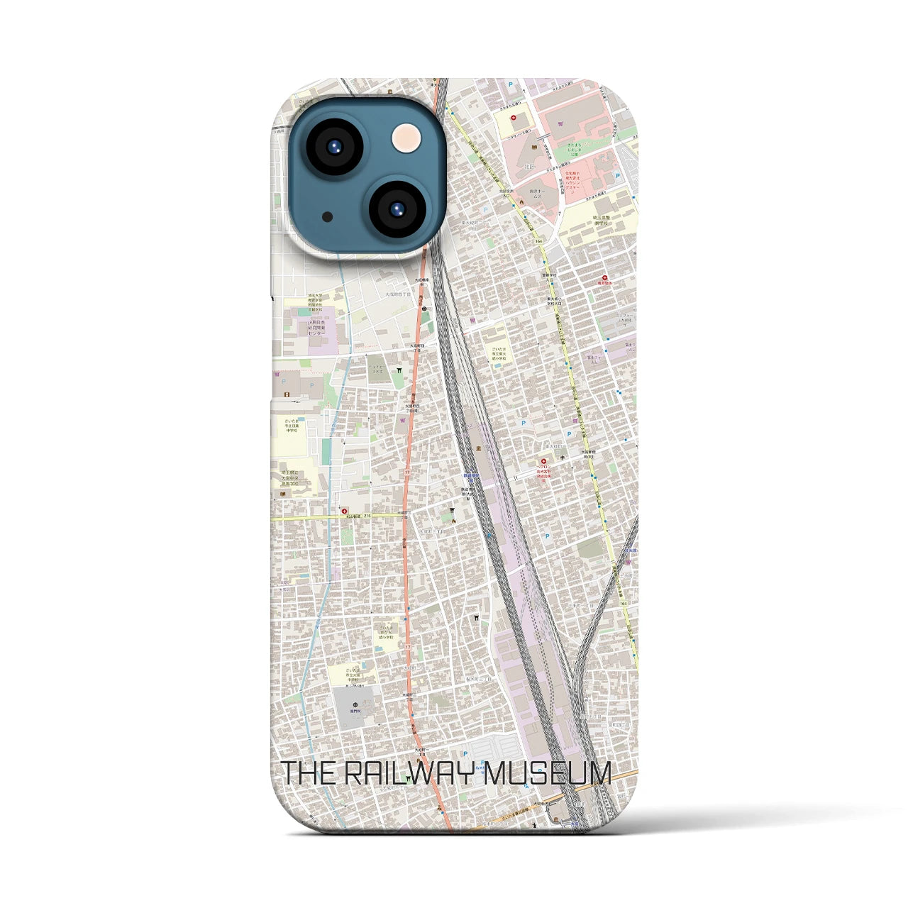 【鉄道博物館】地図柄iPhoneケース（バックカバータイプ・ナチュラル）iPhone 13 用