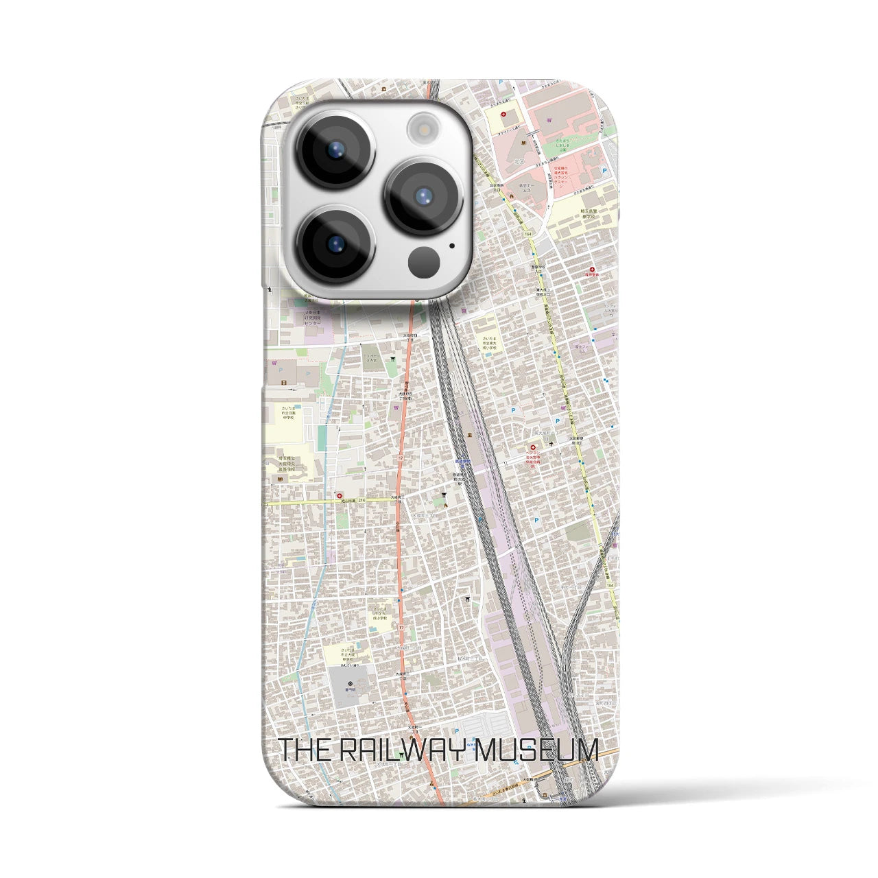 【鉄道博物館】地図柄iPhoneケース（バックカバータイプ・ナチュラル）iPhone 14 Pro 用