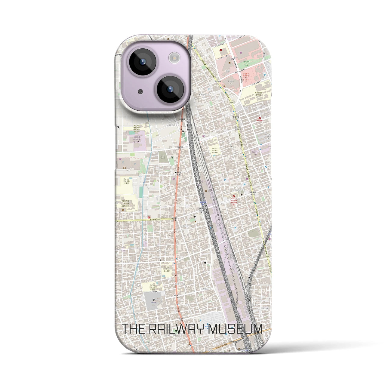 【鉄道博物館】地図柄iPhoneケース（バックカバータイプ・ナチュラル）iPhone 14 用