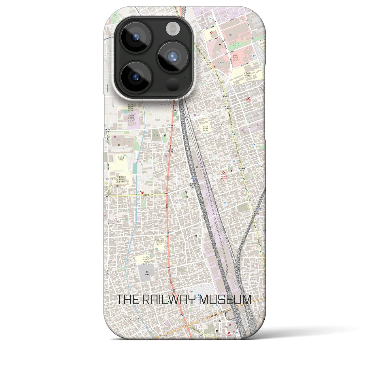 【鉄道博物館】地図柄iPhoneケース（バックカバータイプ・ナチュラル）iPhone 15 Pro Max 用