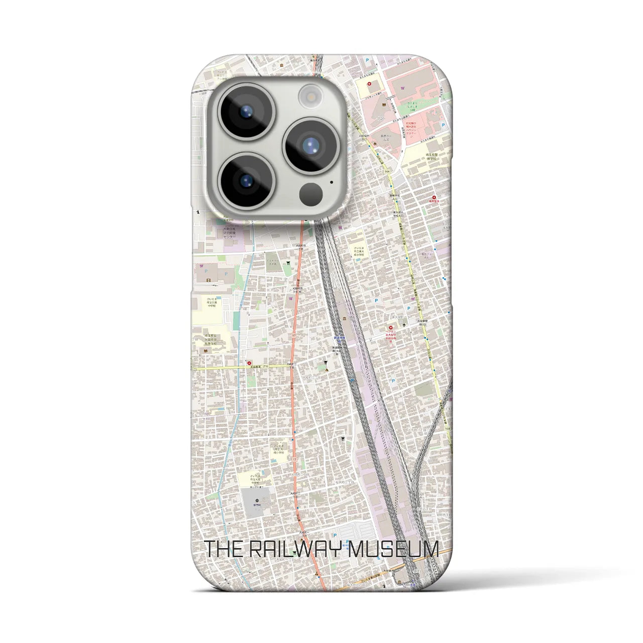 【鉄道博物館】地図柄iPhoneケース（バックカバータイプ・ナチュラル）iPhone 15 Pro 用