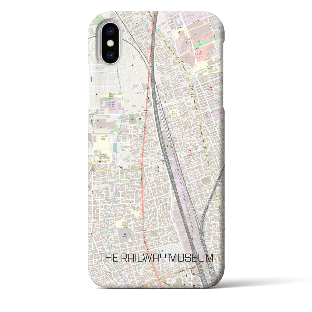 【鉄道博物館】地図柄iPhoneケース（バックカバータイプ・ナチュラル）iPhone XS Max 用