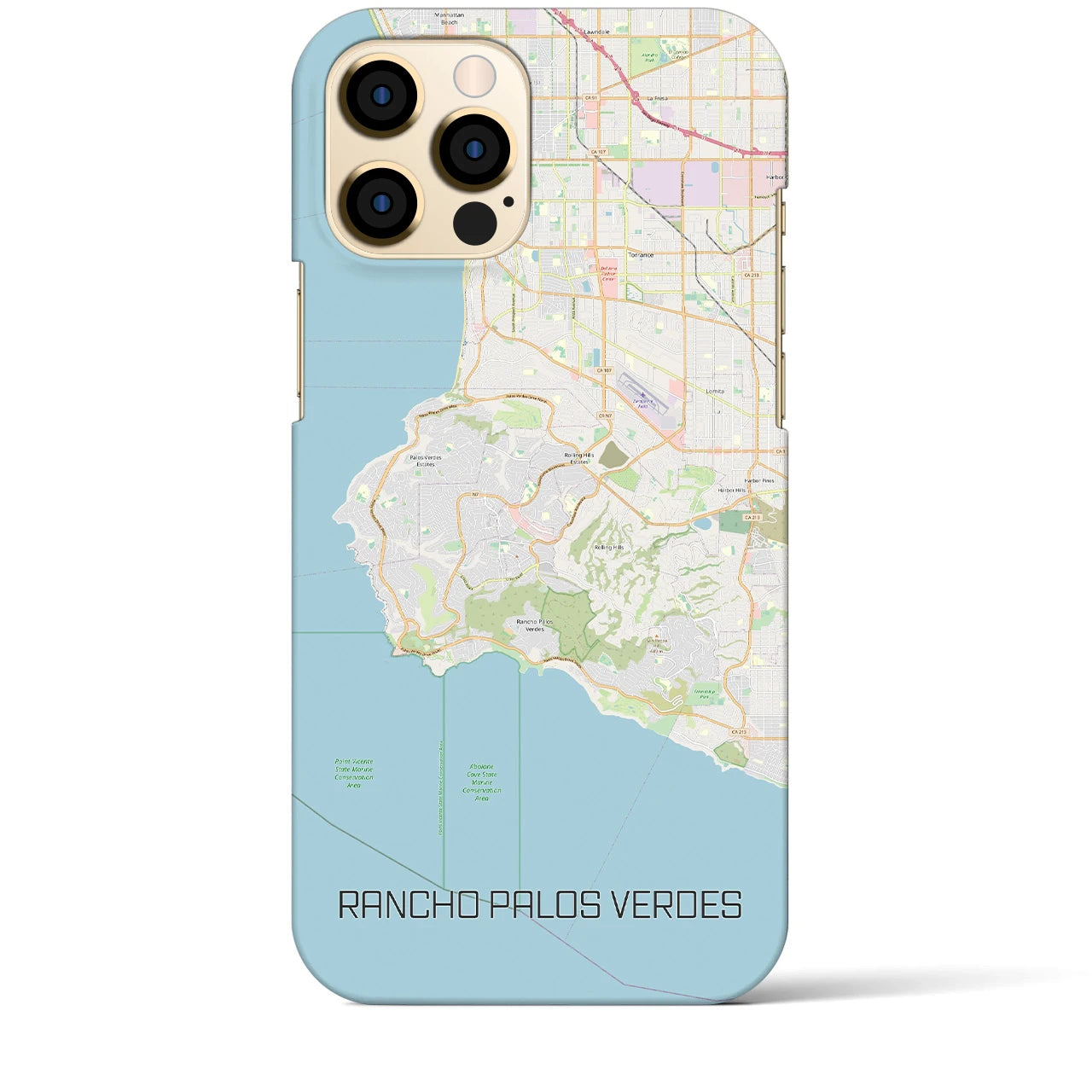【ランチョ・パロス・ベルデス】地図柄iPhoneケース（バックカバータイプ・ナチュラル）iPhone 12 Pro Max 用