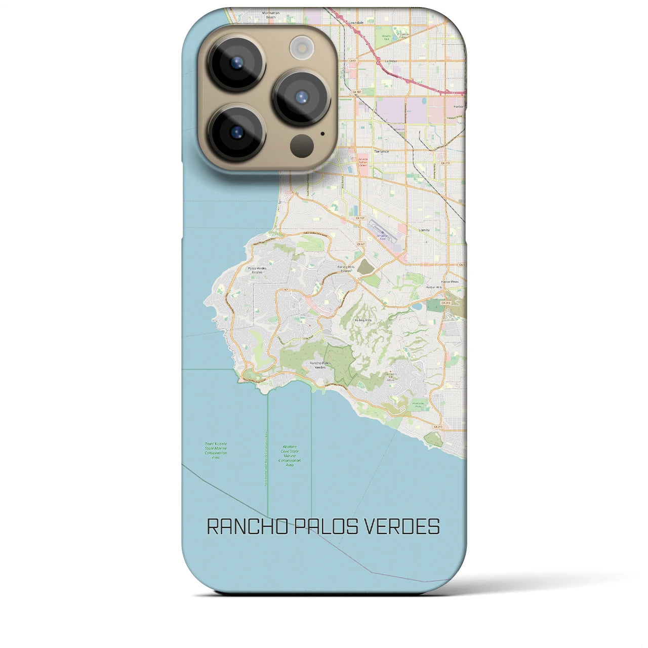 【ランチョ・パロス・ベルデス】地図柄iPhoneケース（バックカバータイプ・ナチュラル）iPhone 14 Pro Max 用