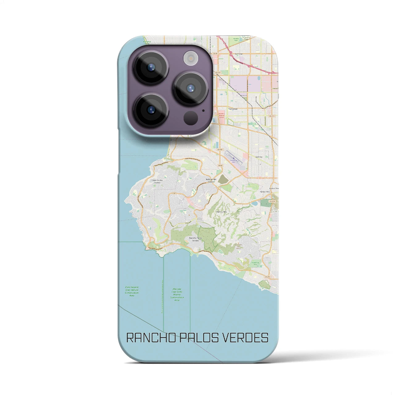 【ランチョ・パロス・ベルデス】地図柄iPhoneケース（バックカバータイプ・ナチュラル）iPhone 14 Pro 用