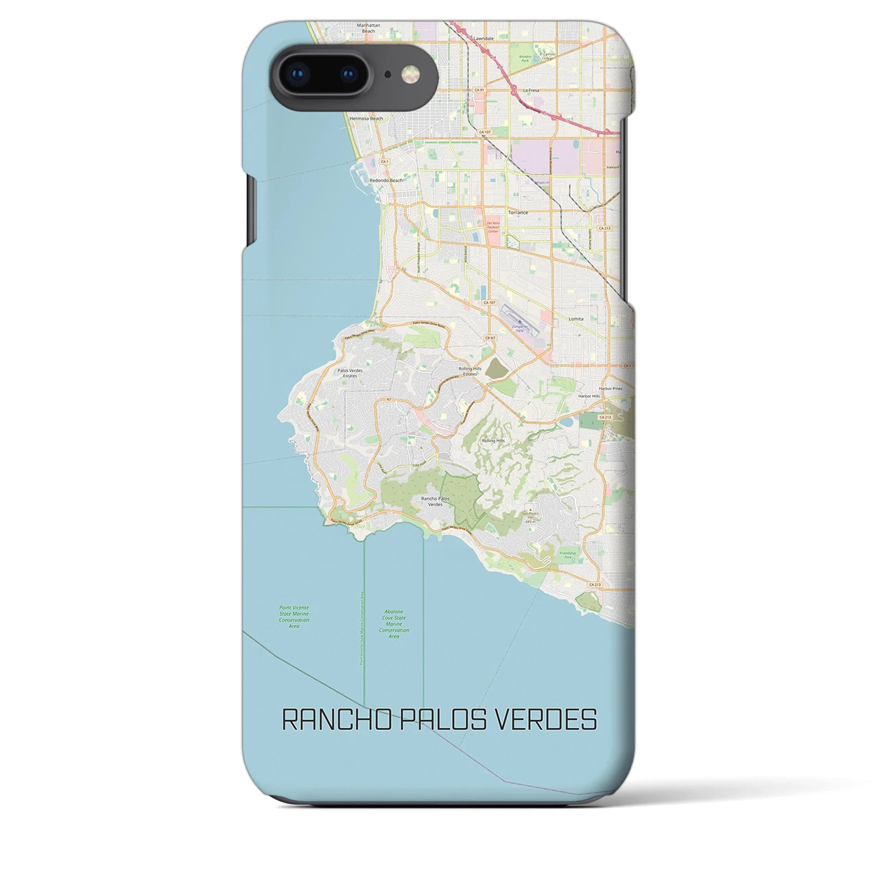 【ランチョ・パロス・ベルデス】地図柄iPhoneケース（バックカバータイプ・ナチュラル）iPhone 8Plus /7Plus / 6sPlus / 6Plus 用