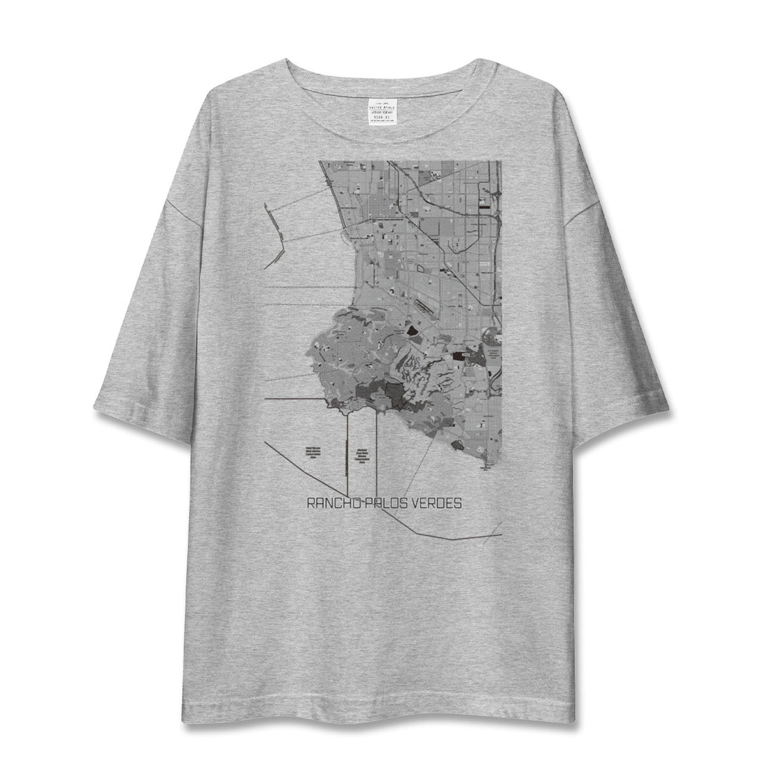 【ランチョ・パロス・ベルデス(アメリカ)】地図柄ビッグシルエットTシャツ