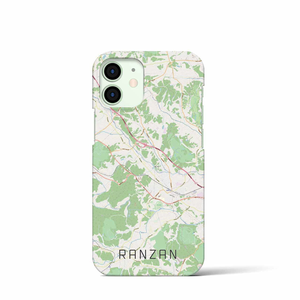 【嵐山（埼玉県）】地図柄iPhoneケース（バックカバータイプ・ナチュラル）iPhone 12 mini 用