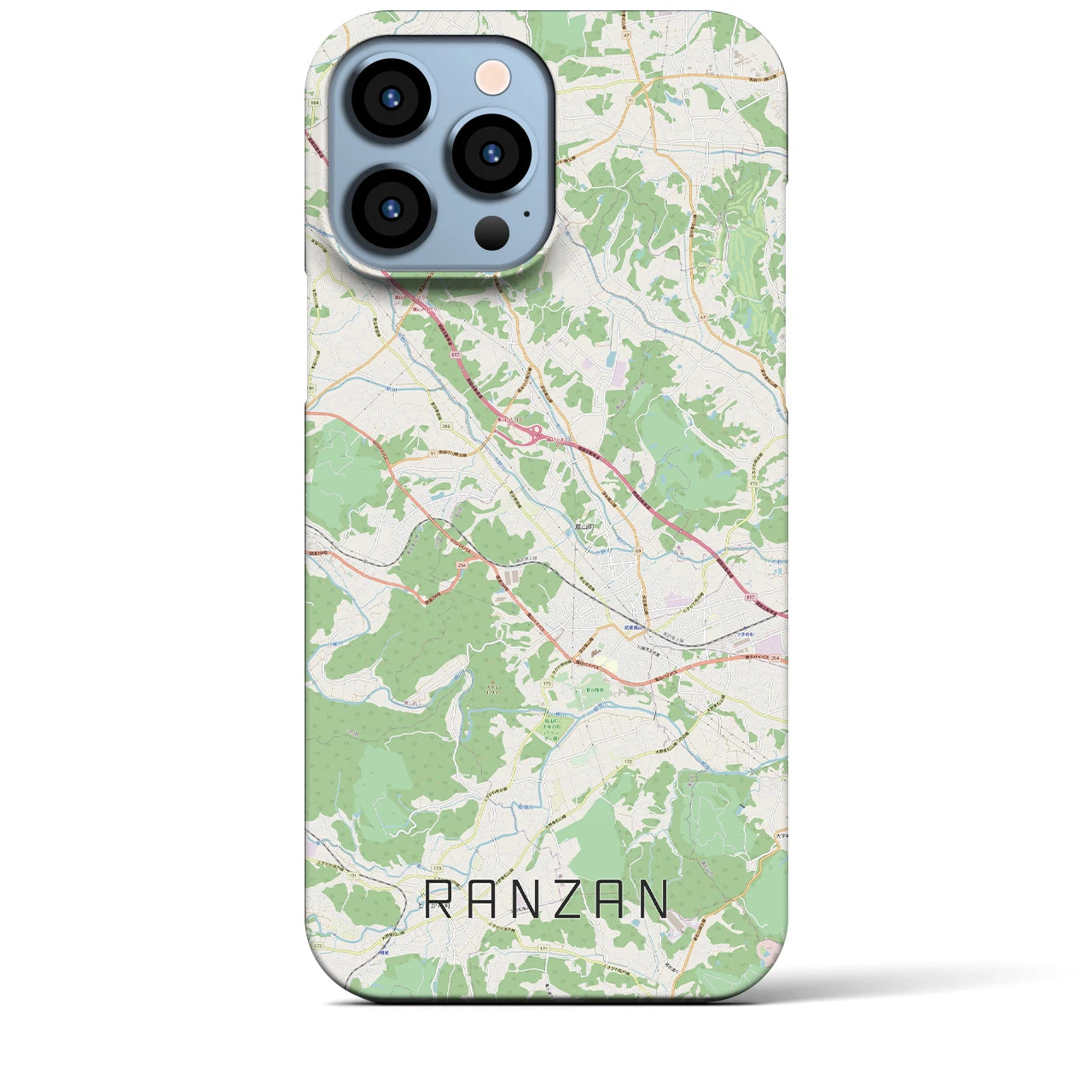【嵐山（埼玉県）】地図柄iPhoneケース（バックカバータイプ・ナチュラル）iPhone 13 Pro Max 用