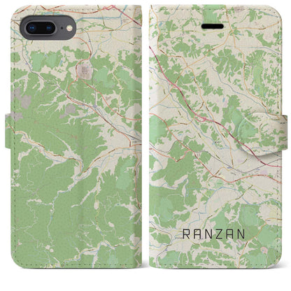 【嵐山（埼玉県）】地図柄iPhoneケース（手帳タイプ）ナチュラル・iPhone 8Plus /7Plus / 6sPlus / 6Plus 用