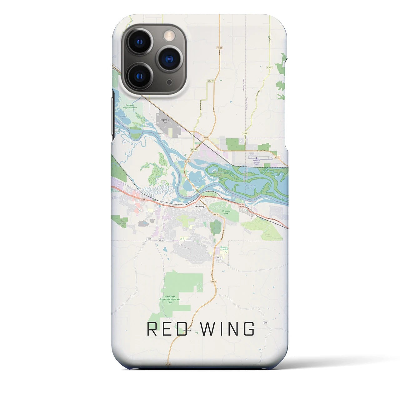 【レッドウイング】地図柄iPhoneケース（バックカバータイプ・ナチュラル）iPhone 11 Pro Max 用
