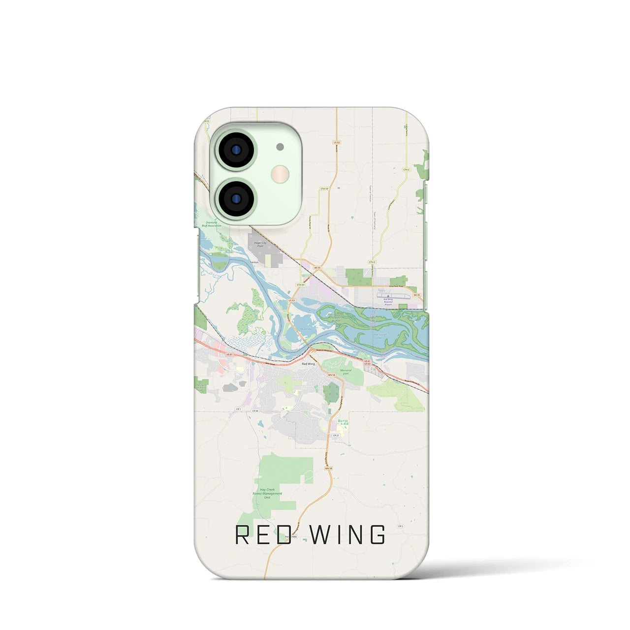 【レッドウイング】地図柄iPhoneケース（バックカバータイプ・ナチュラル）iPhone 12 mini 用