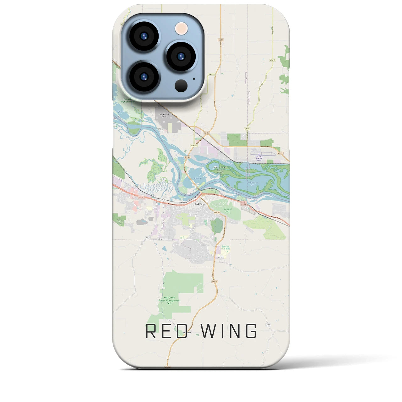 【レッドウイング】地図柄iPhoneケース（バックカバータイプ・ナチュラル）iPhone 13 Pro Max 用