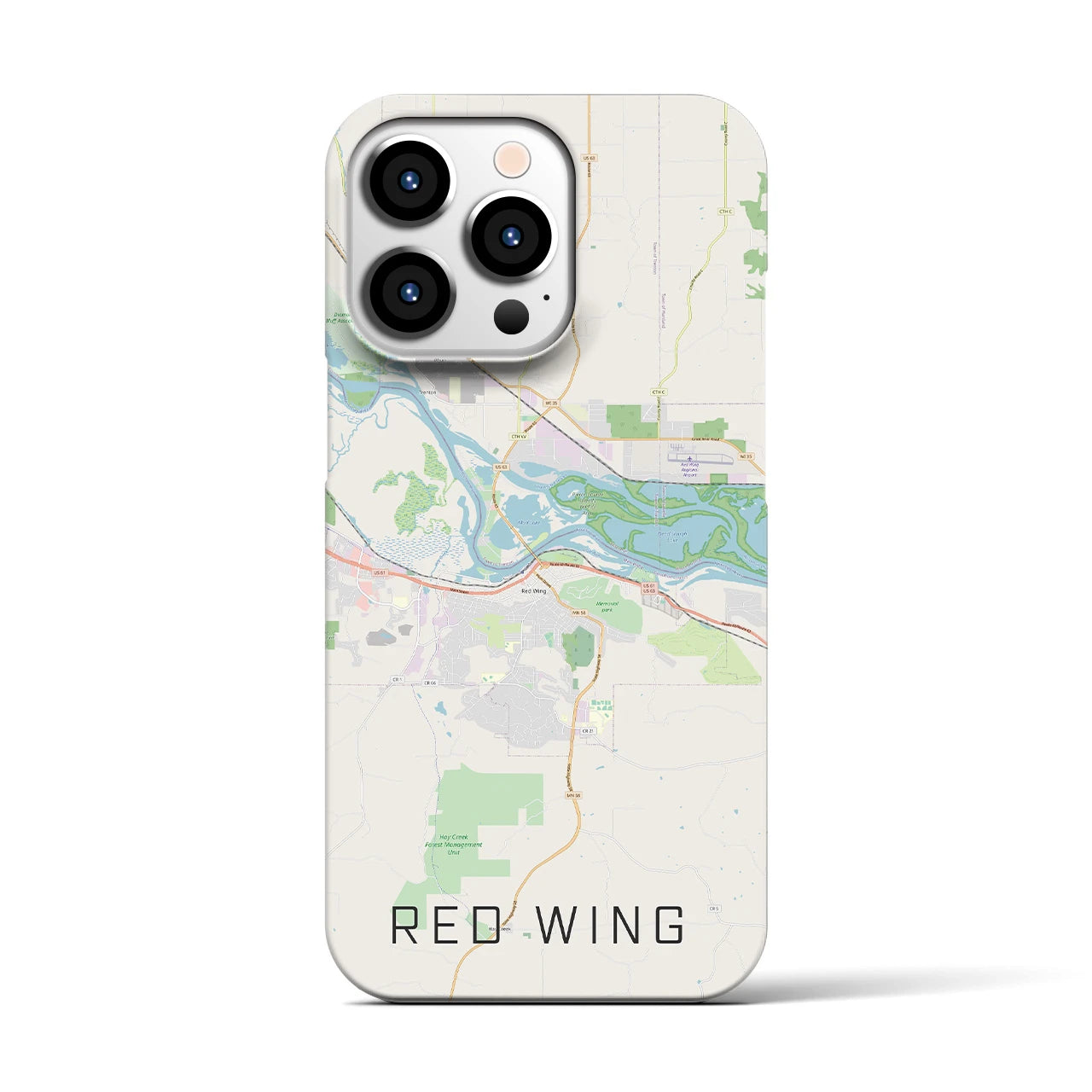 【レッドウイング】地図柄iPhoneケース（バックカバータイプ・ナチュラル）iPhone 13 Pro 用