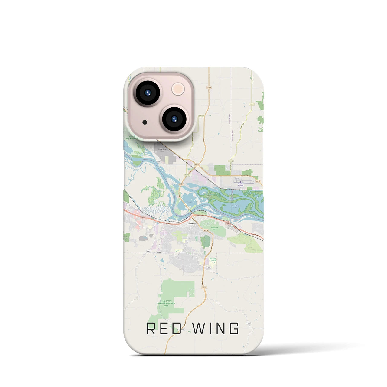 【レッドウイング】地図柄iPhoneケース（バックカバータイプ・ナチュラル）iPhone 13 mini 用