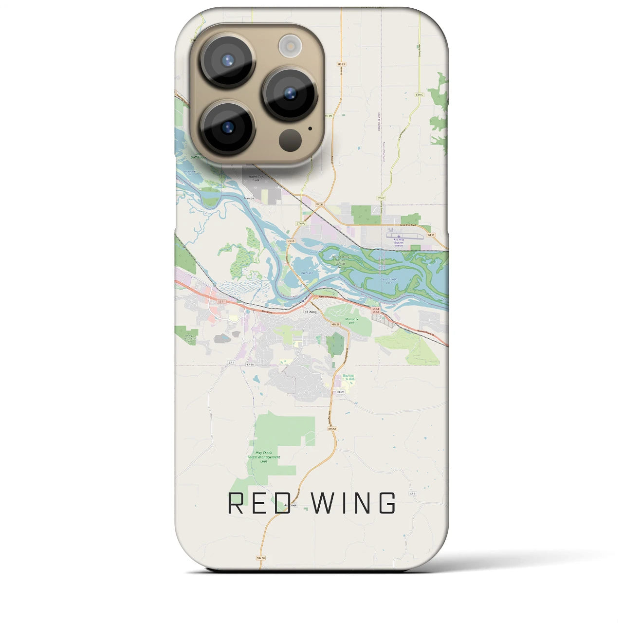 【レッドウイング】地図柄iPhoneケース（バックカバータイプ・ナチュラル）iPhone 14 Pro Max 用