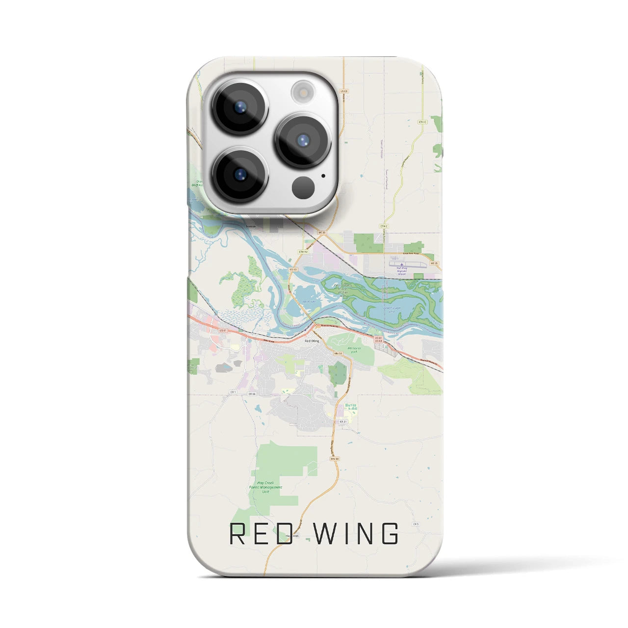 【レッドウイング】地図柄iPhoneケース（バックカバータイプ・ナチュラル）iPhone 14 Pro 用