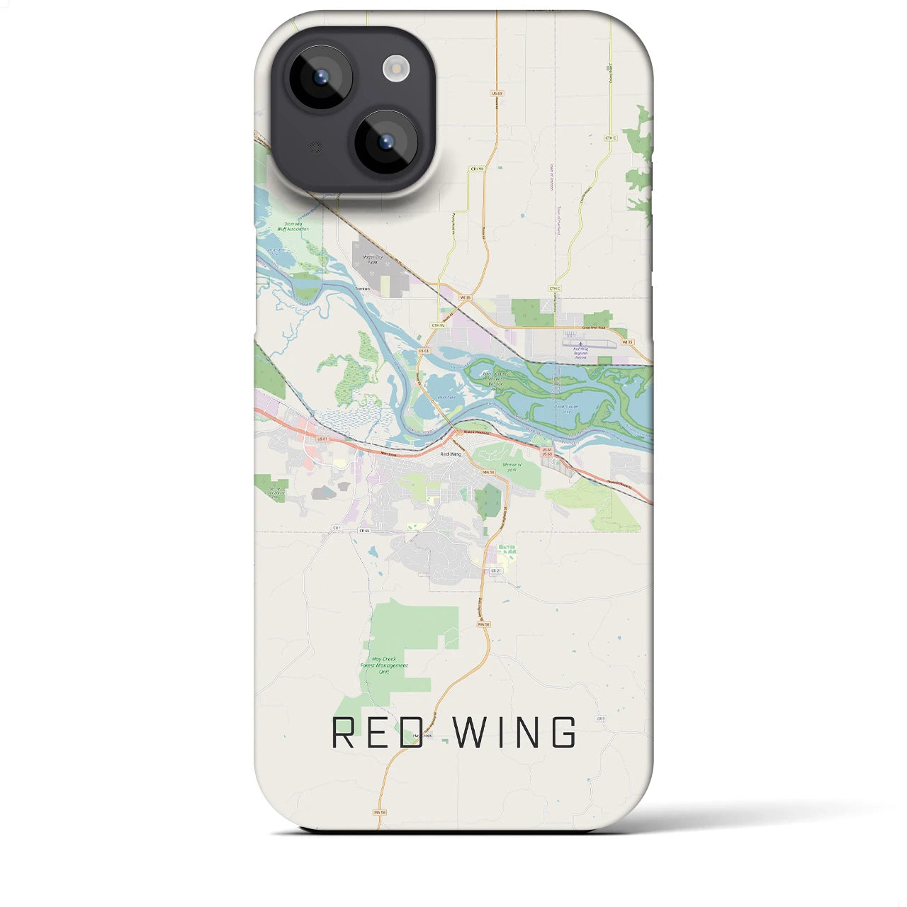 【レッドウイング】地図柄iPhoneケース（バックカバータイプ・ナチュラル）iPhone 14 Plus 用