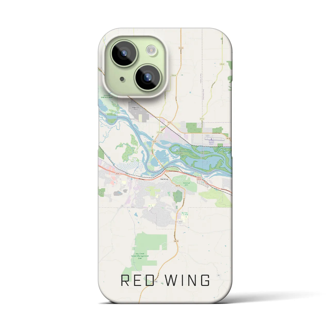 【レッドウイング】地図柄iPhoneケース（バックカバータイプ・ナチュラル）iPhone 15 用