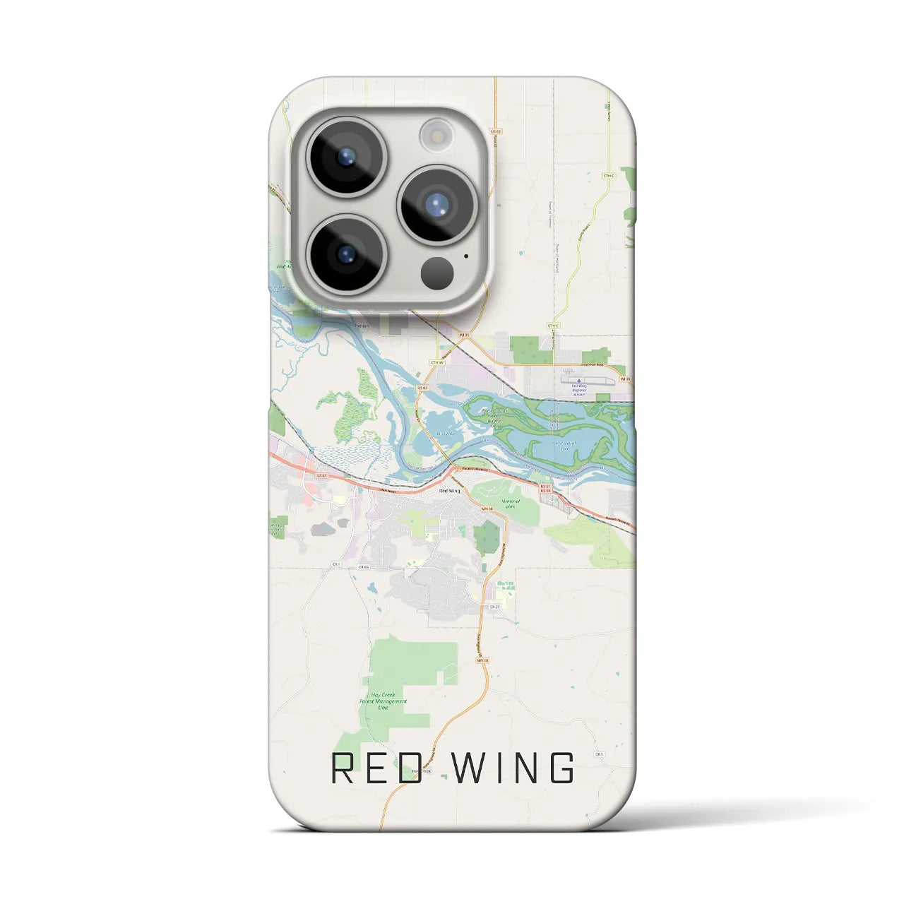 【レッドウイング】地図柄iPhoneケース（バックカバータイプ・ナチュラル）iPhone 15 Pro 用