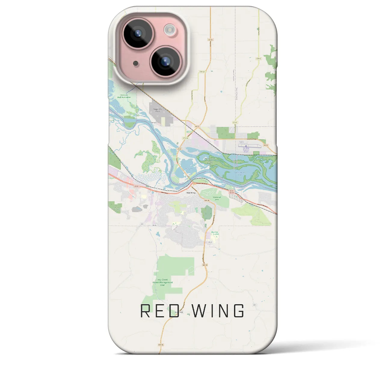 【レッドウイング】地図柄iPhoneケース（バックカバータイプ・ナチュラル）iPhone 15 Plus 用