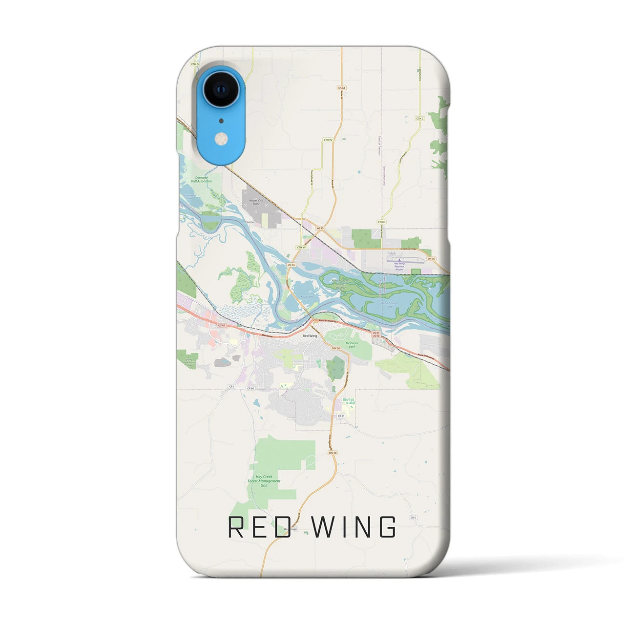 【レッドウイング】地図柄iPhoneケース（バックカバータイプ・ナチュラル）iPhone XR 用