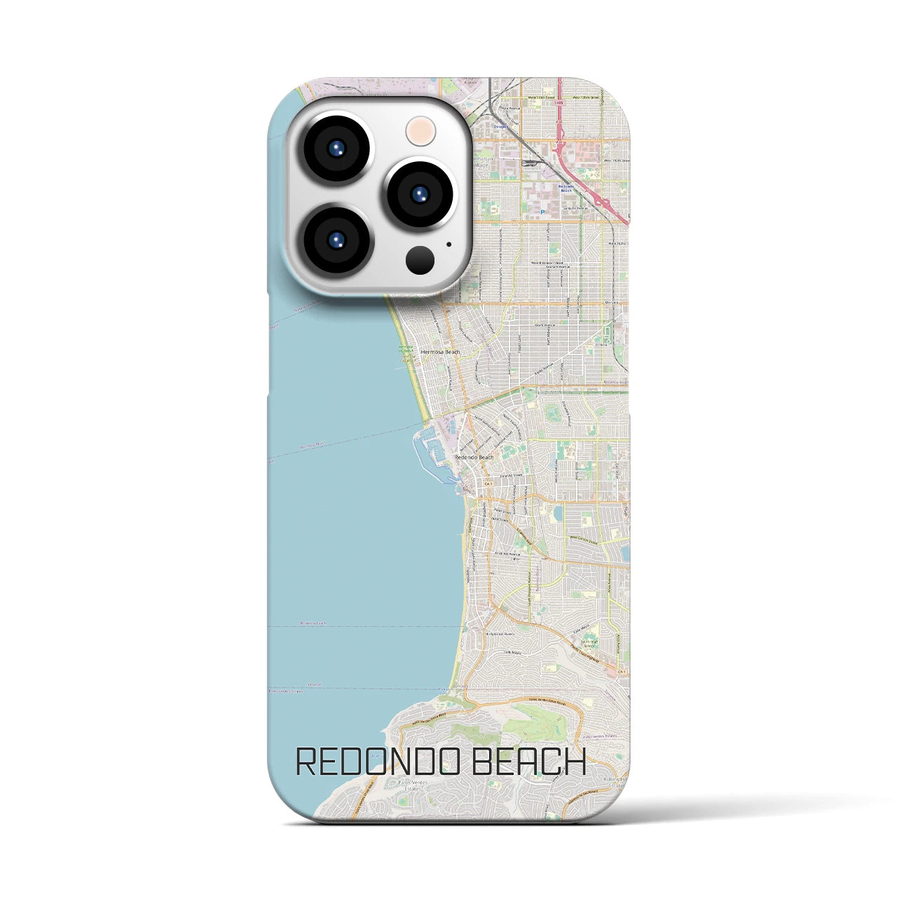 【レドンドビーチ】地図柄iPhoneケース（バックカバータイプ・ナチュラル）iPhone 13 Pro 用