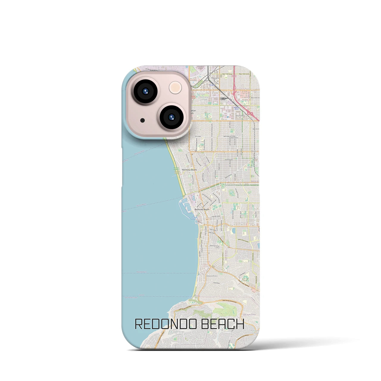 【レドンドビーチ】地図柄iPhoneケース（バックカバータイプ・ナチュラル）iPhone 13 mini 用