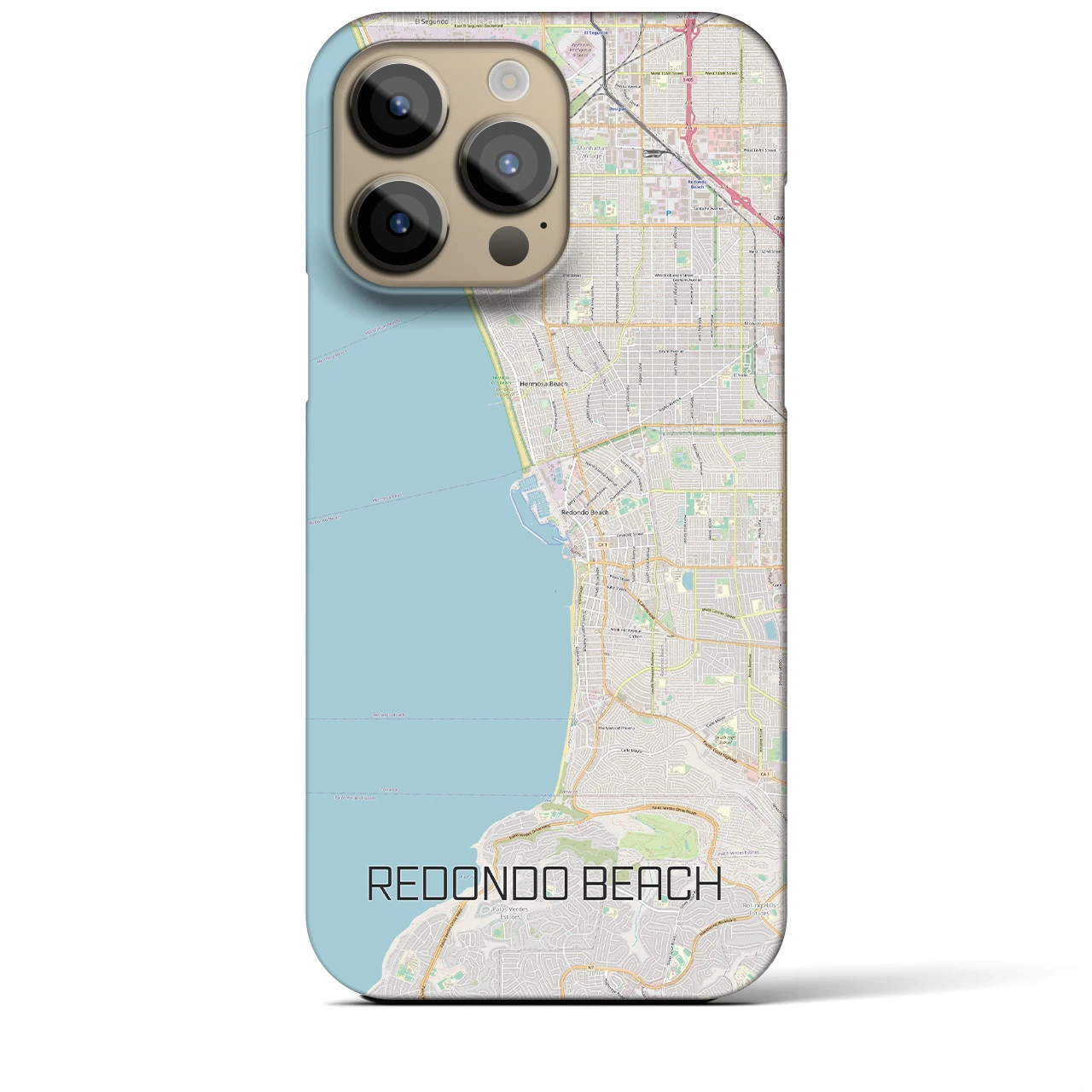 【レドンドビーチ】地図柄iPhoneケース（バックカバータイプ・ナチュラル）iPhone 14 Pro Max 用