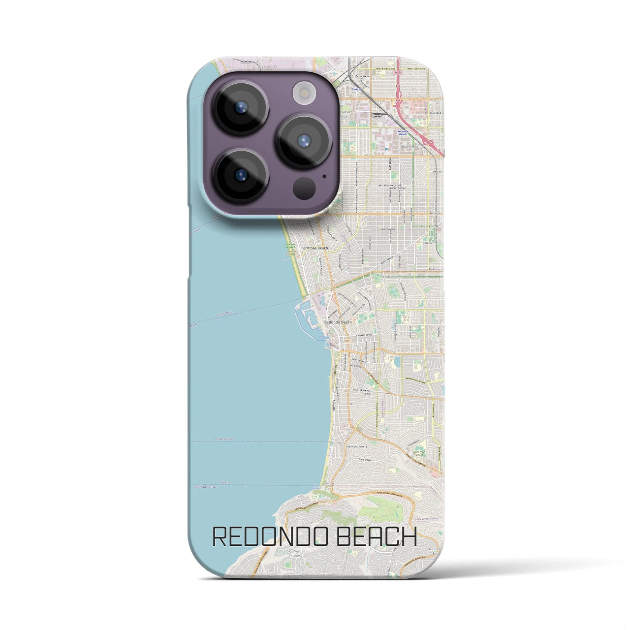 【レドンドビーチ】地図柄iPhoneケース（バックカバータイプ・ナチュラル）iPhone 14 Pro 用