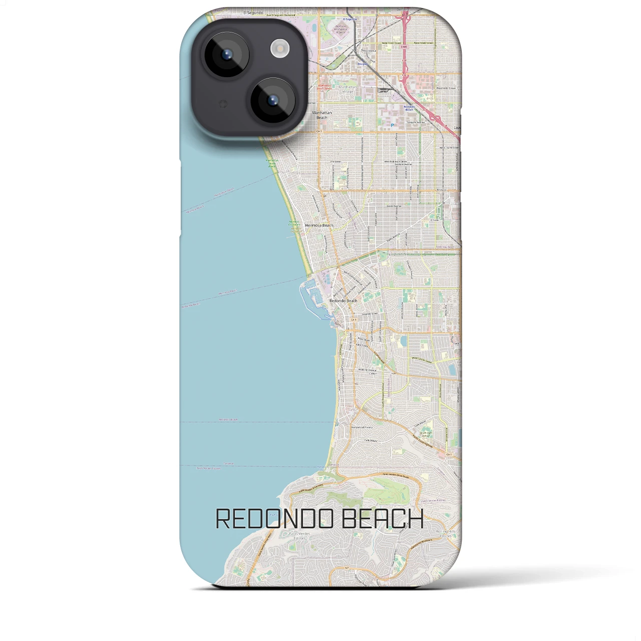 【レドンドビーチ】地図柄iPhoneケース（バックカバータイプ・ナチュラル）iPhone 14 Plus 用