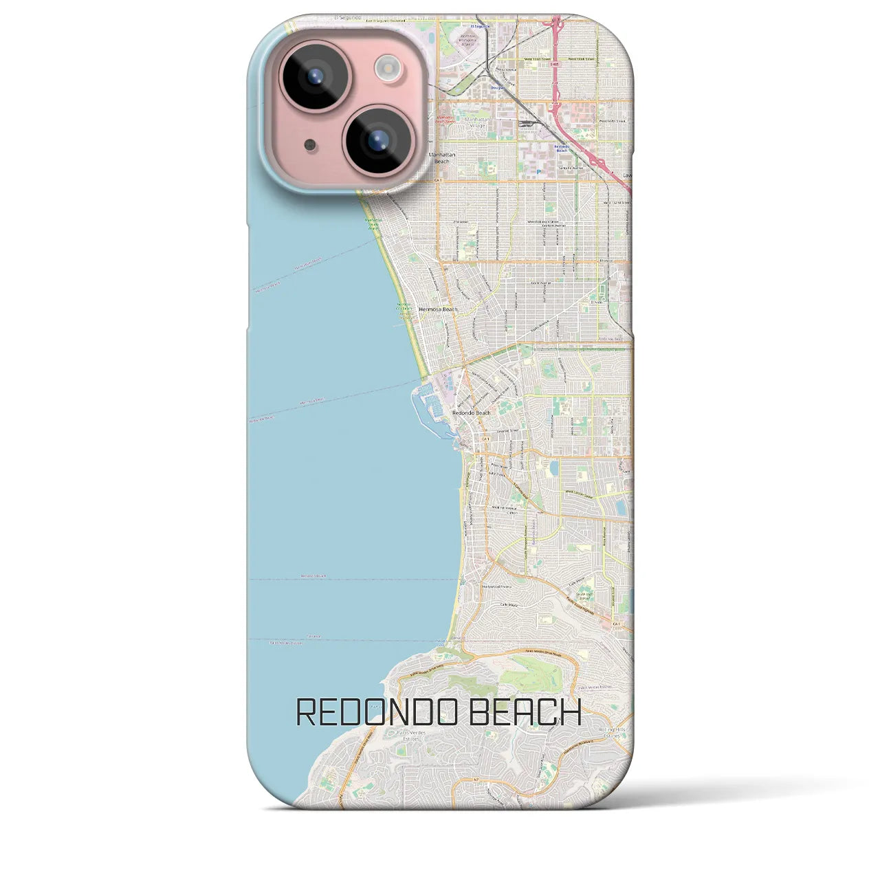 【レドンドビーチ】地図柄iPhoneケース（バックカバータイプ・ナチュラル）iPhone 15 Plus 用