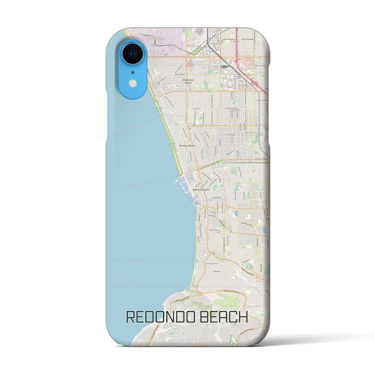 【レドンドビーチ】地図柄iPhoneケース（バックカバータイプ・ナチュラル）iPhone XR 用