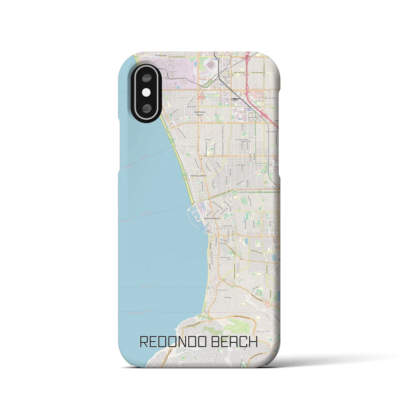 【レドンドビーチ】地図柄iPhoneケース（バックカバータイプ・ナチュラル）iPhone XS / X 用