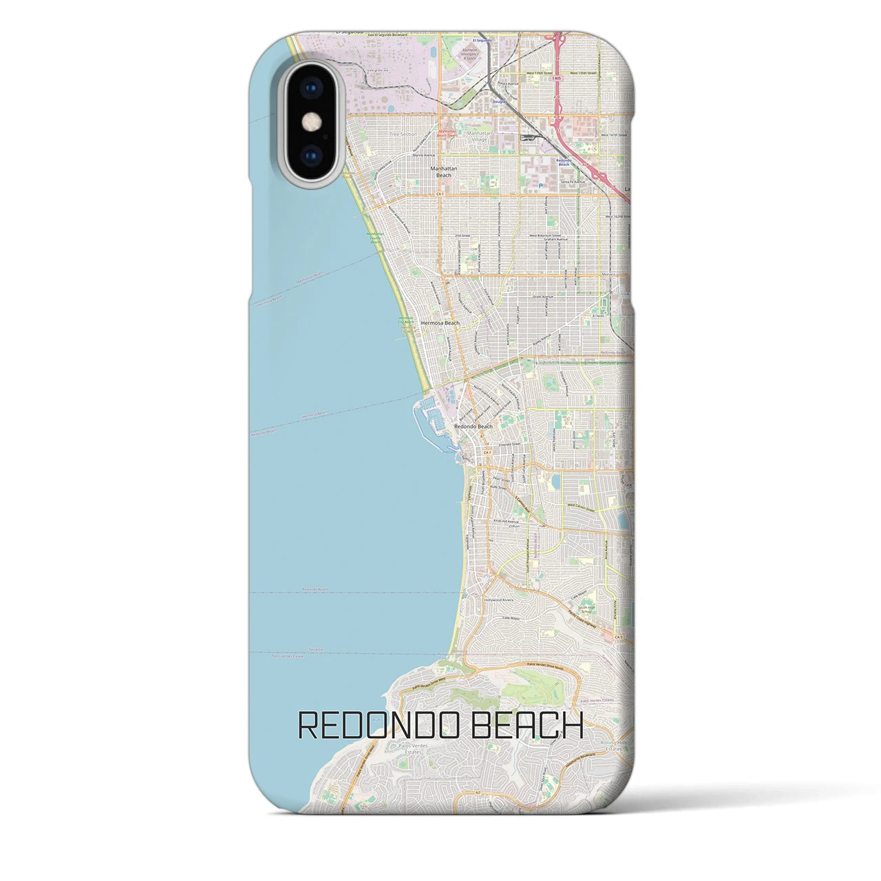 【レドンドビーチ】地図柄iPhoneケース（バックカバータイプ・ナチュラル）iPhone XS Max 用