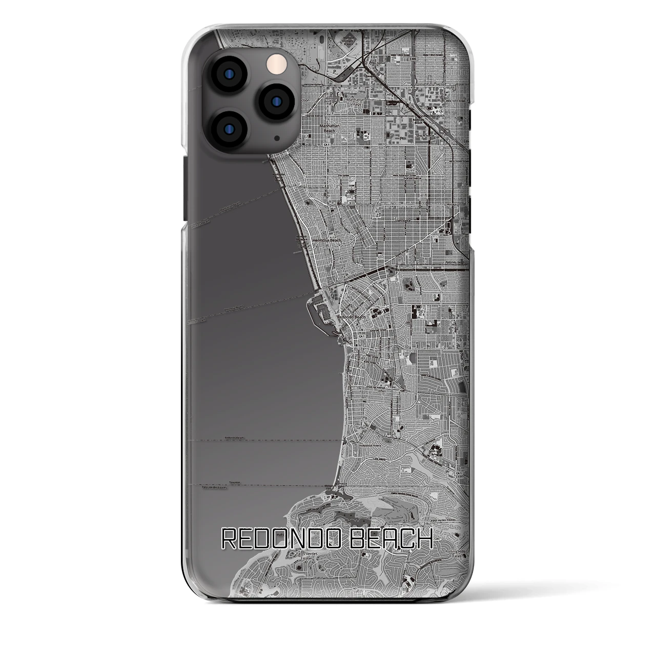 【レドンドビーチ】地図柄iPhoneケース（クリアタイプ・モノトーン）iPhone 11 Pro Max 用