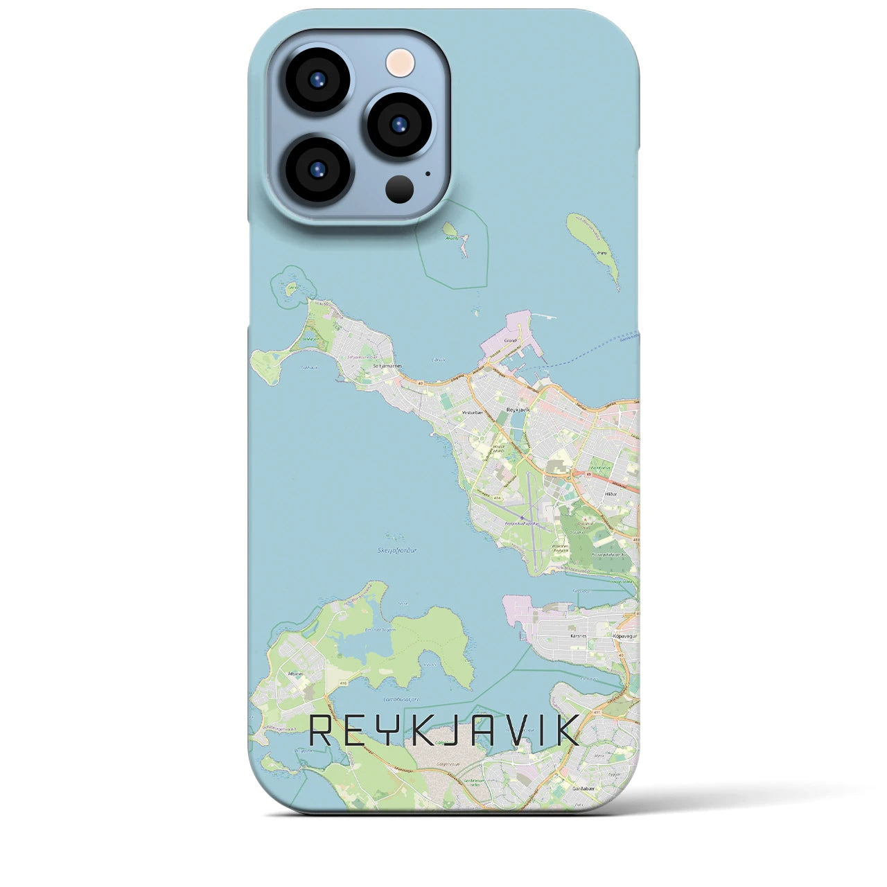 【レイキャヴィーク】地図柄iPhoneケース（バックカバータイプ・ナチュラル）iPhone 13 Pro Max 用