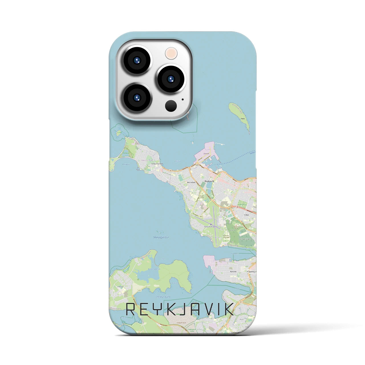【レイキャヴィーク】地図柄iPhoneケース（バックカバータイプ・ナチュラル）iPhone 13 Pro 用