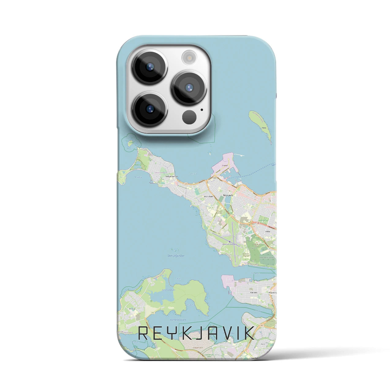 【レイキャヴィーク】地図柄iPhoneケース（バックカバータイプ・ナチュラル）iPhone 14 Pro 用