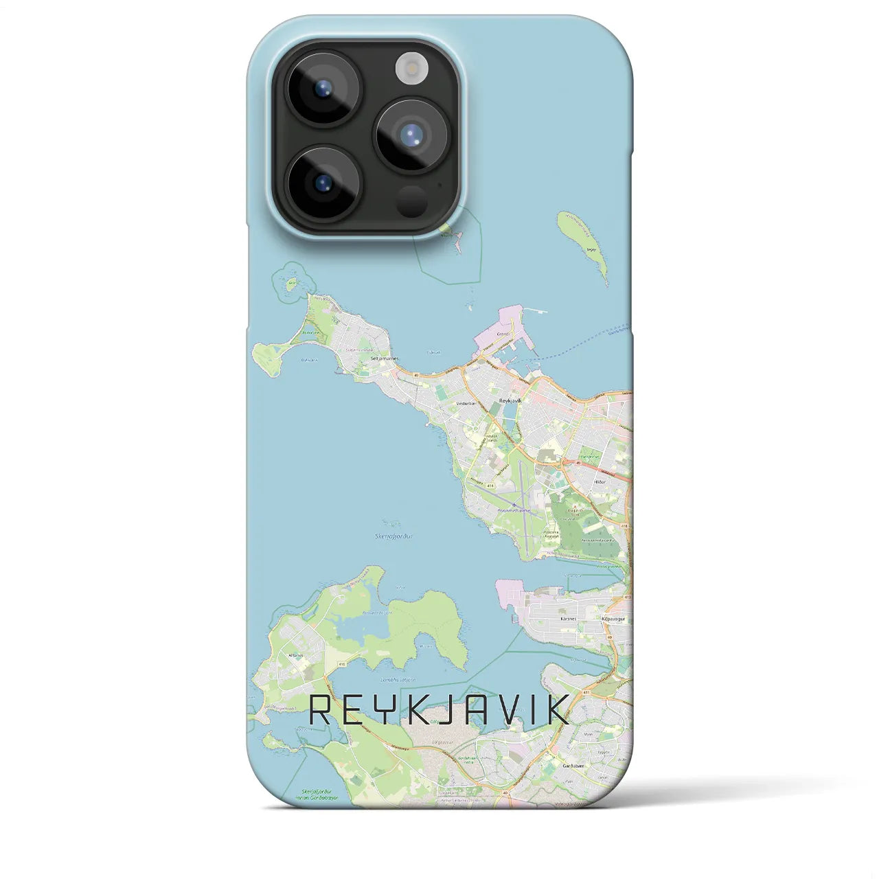 【レイキャヴィーク】地図柄iPhoneケース（バックカバータイプ・ナチュラル）iPhone 15 Pro Max 用