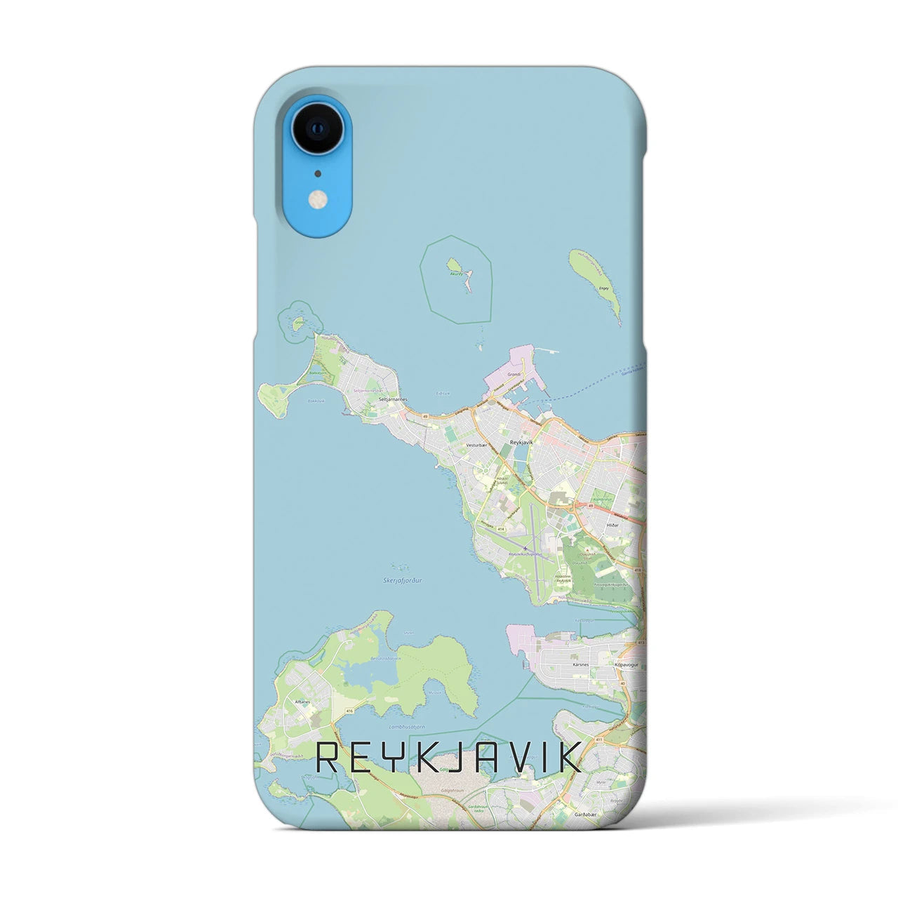 【レイキャヴィーク】地図柄iPhoneケース（バックカバータイプ・ナチュラル）iPhone XR 用