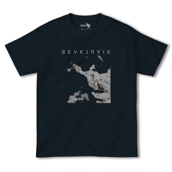 【レイキャヴィーク（アイスランド）】地図柄ヘビーウェイトTシャツ